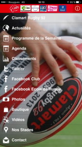 Clamart Rugby 92 Applications iPhone et Android
