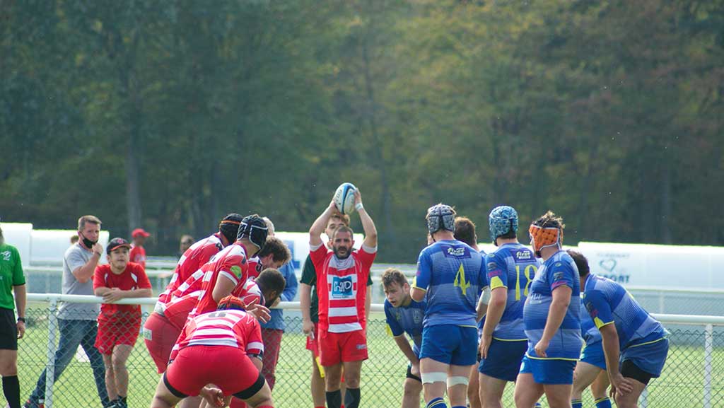 Clamart Rugby 92 contre Rueil le 20 septembre 2020 au Stade de la Plaine. Touche clamartoise. Fédérale 3