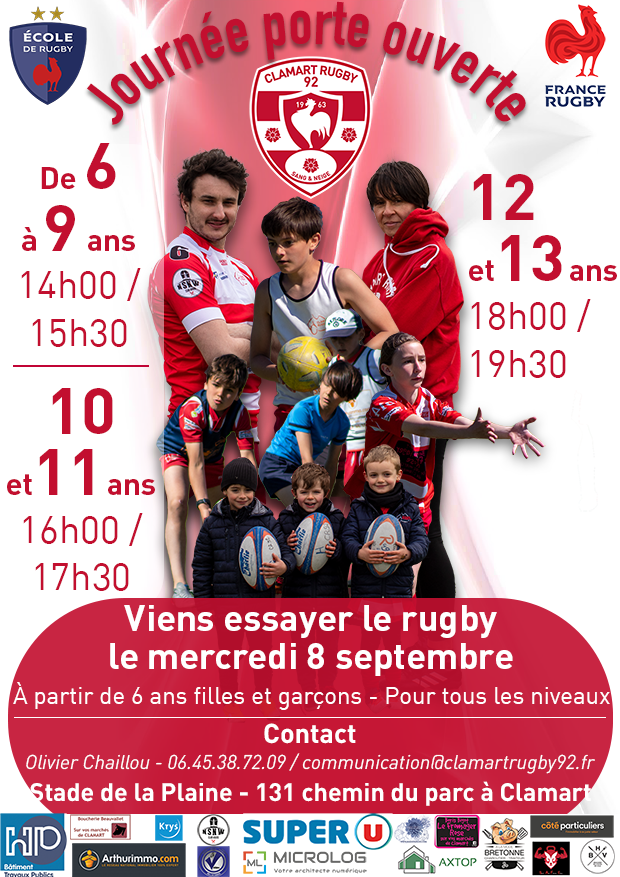 Journée portes ouvertes au Clamart Rugby 92 - affiche